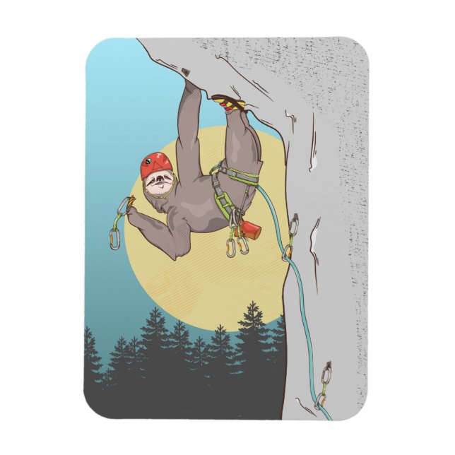 Funny sloth rock climbing magnet (Vertikal)