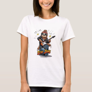 Funny Sloth Rockstar Animal Music Design T-Shirt
