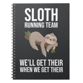 Funny Sloth Running Team Gifts Slow Runners  Notizblock