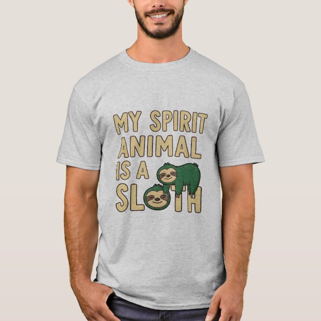 Funny Sloth Spirit Animal T-ShiMen's Basic T-Shirt (Devant)