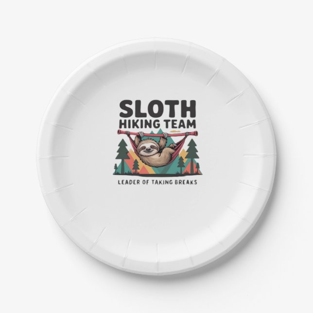 Funny Sloth Wandern - Dieses witzige Faultier-Wand Pappteller (Vorderseite)