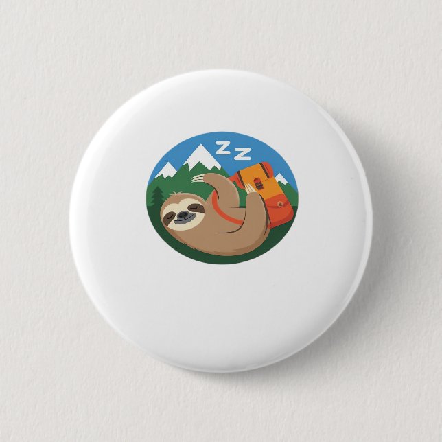 Funny Sloth Wandern Klassischer T - Shirt_2 Button (Vorderseite)
