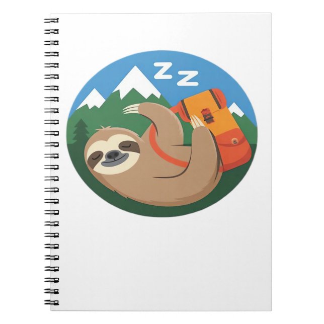 Funny Sloth Wandern Klassischer T - Shirt_2 Notizblock (Vorderseite)