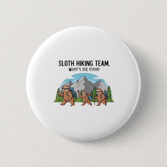 Funny Sloth Wandern Klassischer T - Shirt_6 Button (Vorderseite)