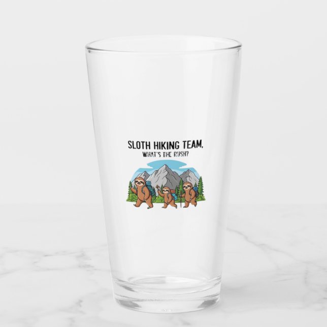 Funny Sloth Wandern Klassischer T - Shirt_6 Glas (Vorderseite)