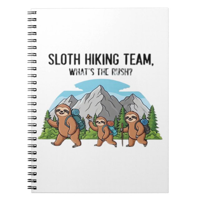 Funny Sloth Wandern Klassischer T - Shirt_6 Notizblock (Vorderseite)