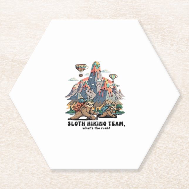 Funny Sloth Wandern Klassischer T - Shirt_7 Untersetzer (Vorderseite)