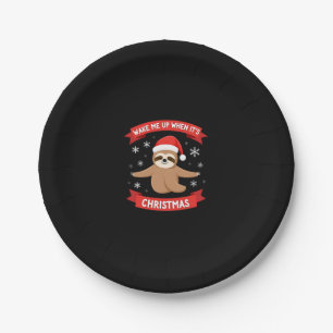 Funny Sloth weckte mich auf, als es Weihnachten We Pappteller
