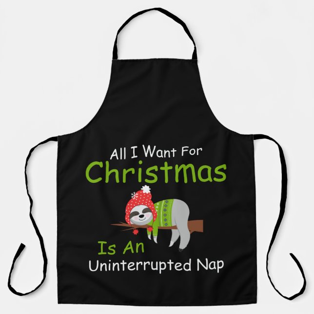 Funny Sloth Weihnachtsangebot Nickerchen Feiertag Schürze (Vorderseite)