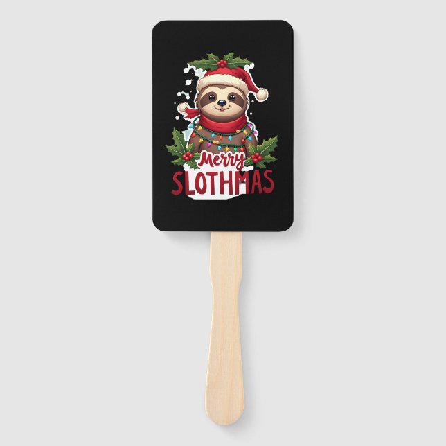 Funny Sloth Xmas Lights Merry Slothmas Sloth Chris Fächer (Vorderseite)