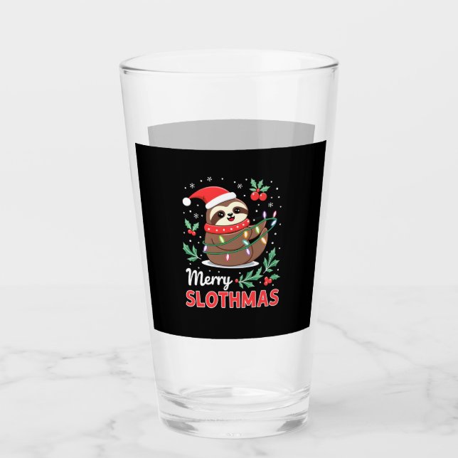 Funny Sloth Xmas Lights Merry Slothmas Sloth Chris Glas (Vorderseite)