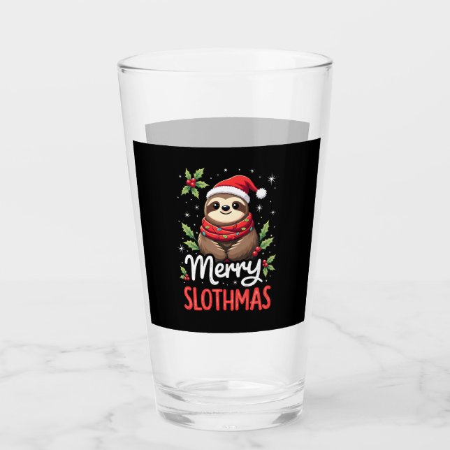 Funny Sloth Xmas Lights Merry Slothmas Sloth Chris Glas (Vorderseite)