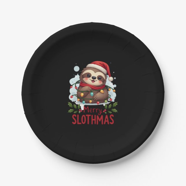 Funny Sloth Xmas Lights Merry Slothmas Sloth Chris Pappteller (Vorderseite)