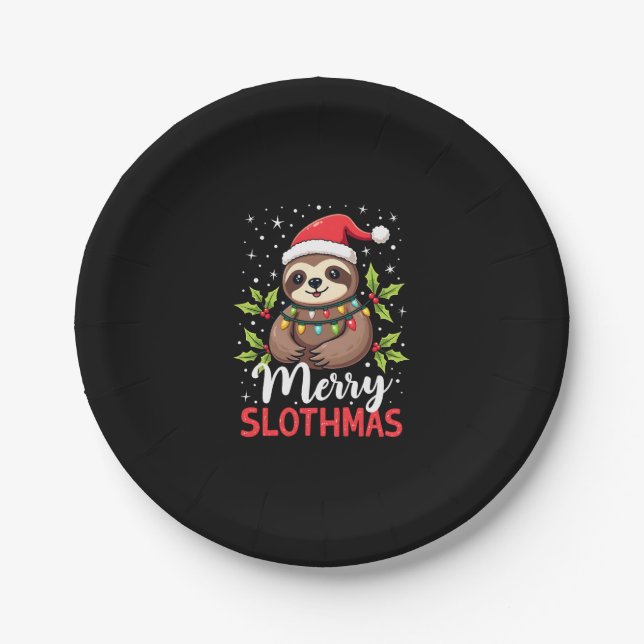 Funny Sloth Xmas Lights Merry Slothmas Sloth Chris Pappteller (Vorderseite)