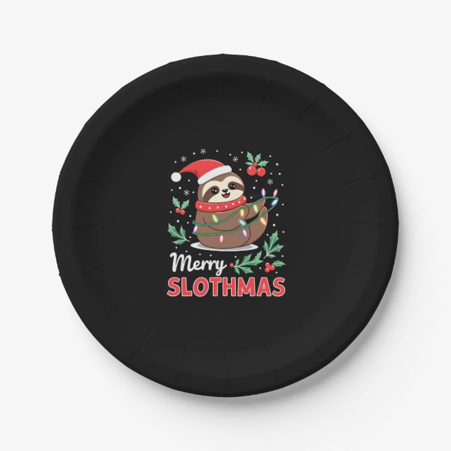 Funny Sloth Xmas Lights Merry Slothmas Sloth Chris Pappteller (Vorderseite)