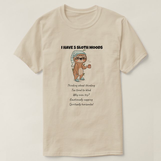 Funny Sloth Zitat Lazy Animal Spaß Energy Efficile T-Shirt (Design vorne)