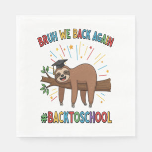 Funny Sloth Zurück zur Schule Serviette