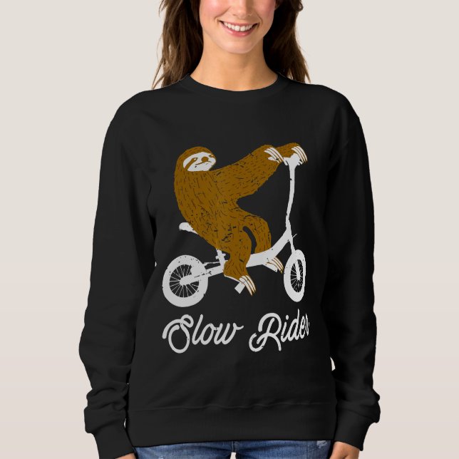 Funny Slow Rider Faultier Sweatshirt (Vorderseite)