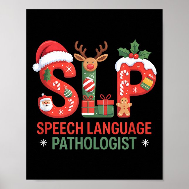 Funny Slp Christmas Speech Language Pathologist Ho Poster (Vorne)