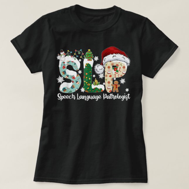 Funny SLP Speech Language Pathologe Santa Christ T-Shirt (Design vorne)