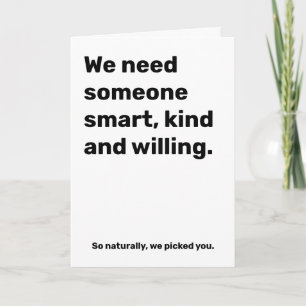 Funny Smart & Kind Wedding Officiency Vorschlag Karte