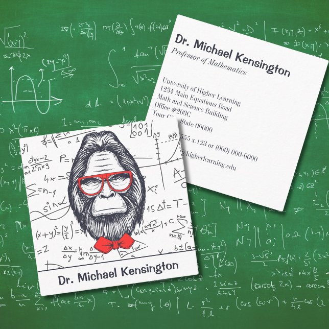Funny Smart Sasquatch Math Gleichungen Ungewöhnlic Quadratische Visitenkarte (Von Creator hochgeladen)