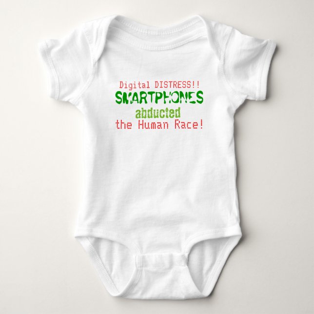 Funny Smartphones Digital Distress Red Green Baby Strampler (Vorderseite)
