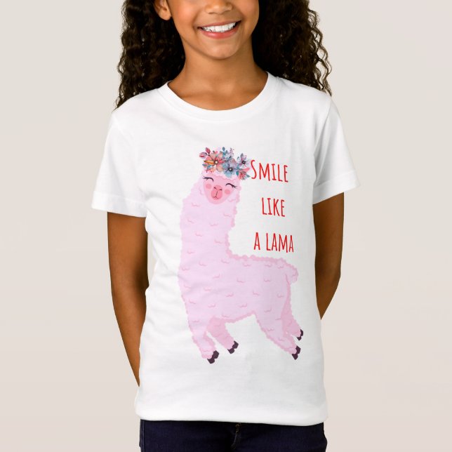 Funny Smile like a Lama T-Shirt (Vorderseite)