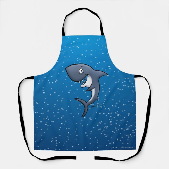 Funny Smiling Shark Cartoon Illustration Schürze (Vorderseite)