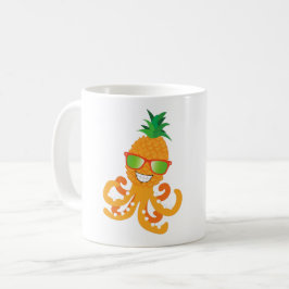 FUNNY SMILY EXOTIC TROPICAL PINEAPPLE OCTOPUS KAFFEETASSE