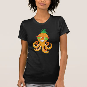 FUNNY SMILY EXOTIC TROPICAL PINEAPPLE OCTOPUS T-Shirt