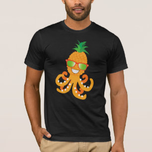 FUNNY SMILY EXOTIC TROPICAL PINEAPPLE OCTOPUS T-Shirt