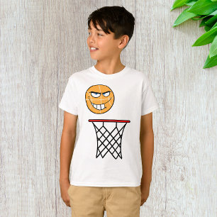 Funny Smirking Basketball Face Dunking T-Shirt
