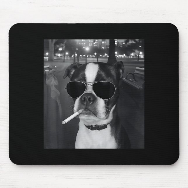 Funny Smoking Dog Meme Cigarette Gen Z Meme Dog Lo Mousepad (Vorne)
