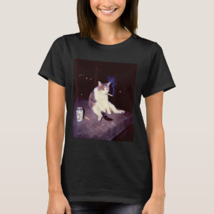 Funny Smoking Meme Cigarette Kitten Brainrot Alber T-Shirt