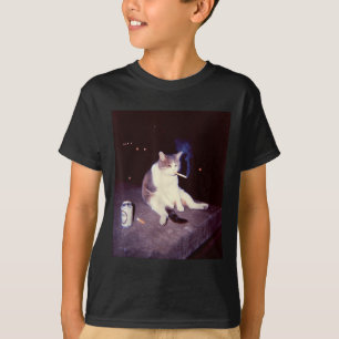 Funny Smoking Meme Cigarette Kitten Brainrot Alber T-Shirt