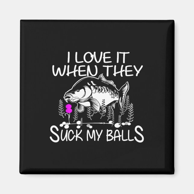Funny Smutty Fisher Carp Fischen Magnet (Vorne)