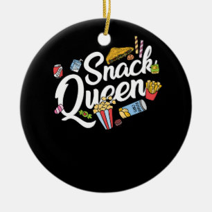 Funny Snack Lover Designs for Women Girls Snack Qu Keramik Ornament