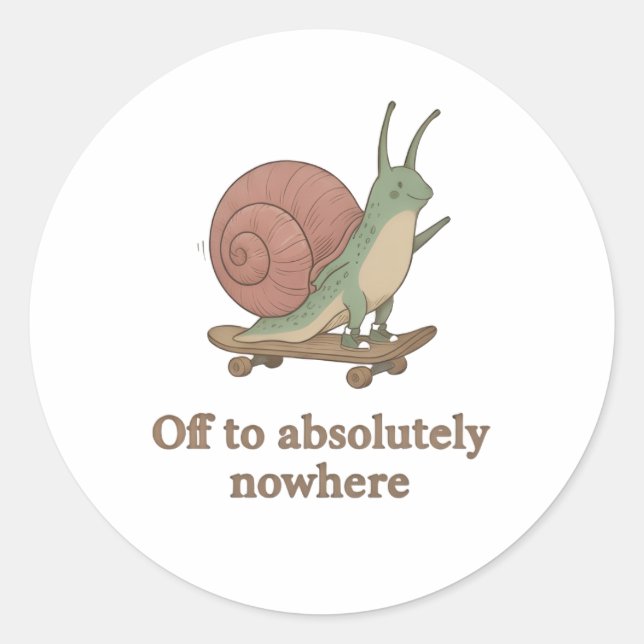 Funny Snail Sticker – Cute Aesthetic Animal Sticke (Vorderseite)