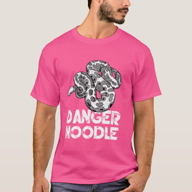 Funny Snake - Ball Python T - Shirt Gefahr Noodle (Vorderseite)