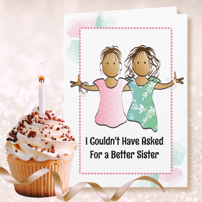 Funny Snarky Sassy Cartoon Sister Birthday Karte (Von Creator hochgeladen)
