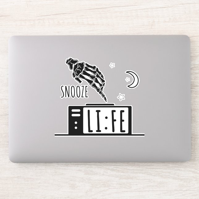 Funny Snooze Life Alarm Uhr Aufkleber (Computer)