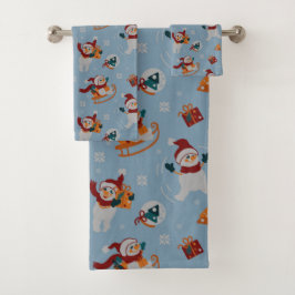 Funny Snow Angel Badhandtuch Set