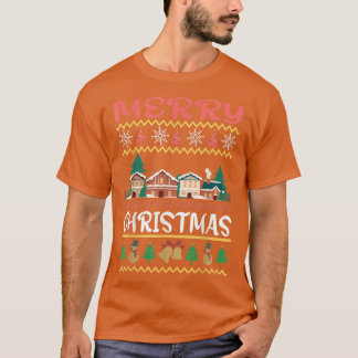Funny Snow Covered Houses Frohe Weihnachten T-Shirt