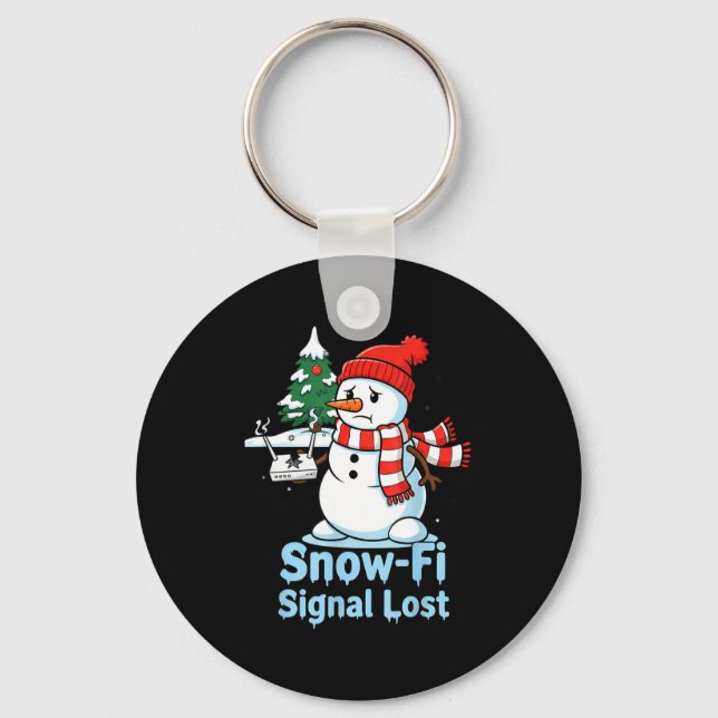 Funny Snow-fi Signal Lost Snowman Christmas Design Schlüsselanhänger (Vorderseite)