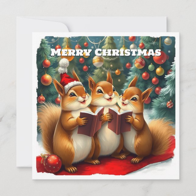 Funny Snow Nature Woodland Tiere Weihnachten (Vorderseite)