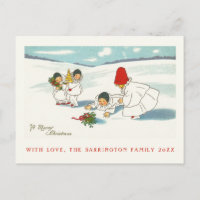 Funny Snow Scene Antique