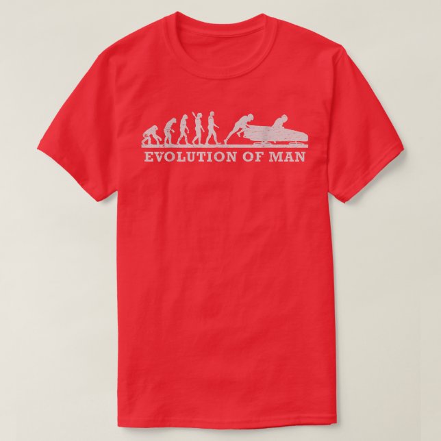 Funny Snow Sled Evolution Man T-Shirt (Design vorne)