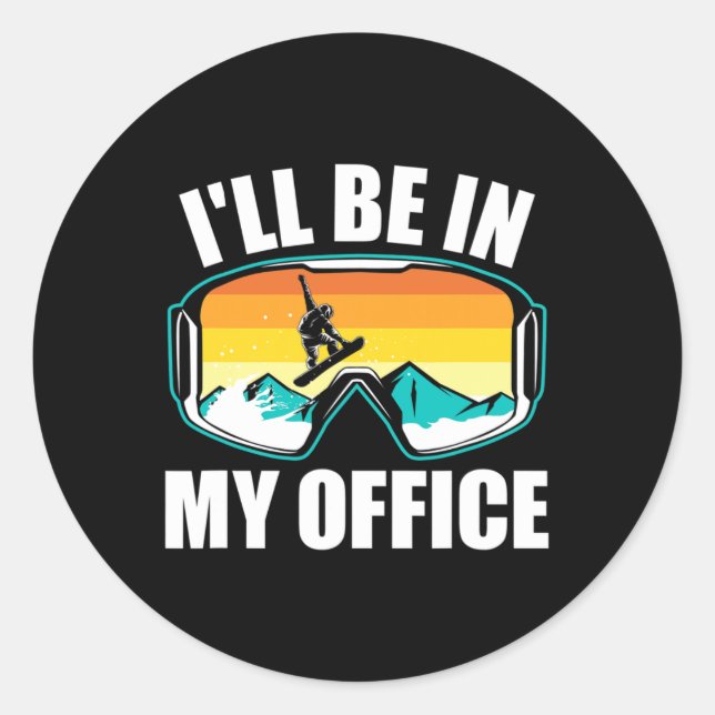 Funny Snowboarden Geschenk für Snowboarder Winters Runder Aufkleber (Vorderseite)