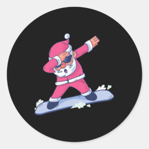 Funny Snowboarden Geschenk Weihnachten Snowboard A Runder Aufkleber